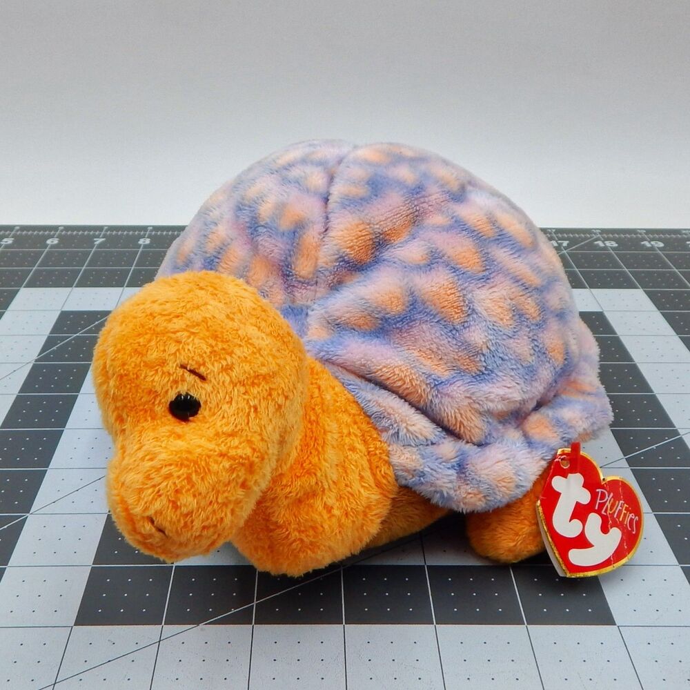 TY Pluffies Cruiser The Turtle Plush Pastel Orange 10 Inch Stuffed Animal Toy